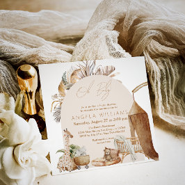 ボホ子供部屋モダンエレガントベイビーシャワー 招待状