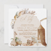 ボホ子供部屋モダンエレガントベイビーシャワー 招待状 (正面)