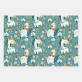 ボホ子供部屋ユニコーン、赤ちゃんシャワーの贈り物 ラッピングペーパーシート (正面3)