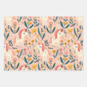 ボホ子供部屋ユニコーン、赤ちゃんシャワーの贈り物 ラッピングペーパーシート (正面)