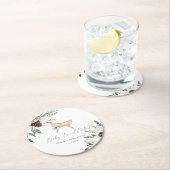 ボホ子供部屋冬の常緑赤ちゃんシャワー ラウンドペーパーコースター (インサイチュ)