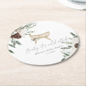 ボホ子供部屋冬の常緑赤ちゃんシャワー ラウンドペーパーコースター (アングル)