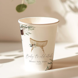 ボホ子供部屋冬の常緑赤ちゃんシャワー 紙コップ