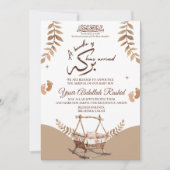 ボホ子供部屋男の赤ちゃんムスリム誕生のお知らせ 招待状 (正面)