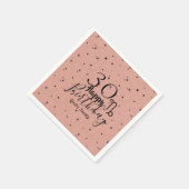 ボホ山羊座ブラックスターズピンクの誕生日ナプキンス スタンダードカクテルナプキン (角)