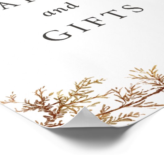 ボホ山花結婚式カードとギフトサイン ポスター (角)