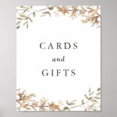 ボホ山花結婚式カードとギフトサイン ポスター (正面)