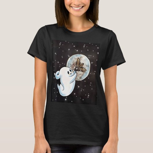 ボホ幽霊ウィッチルナモスレトロムーンウィッカ信者ホール Tシャツ (正面)