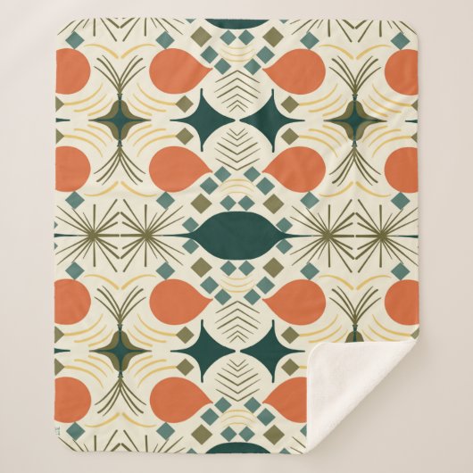 ボホ幾何ダイヤカラフルモンド模様 シェルパブランケット (正面)