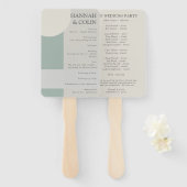 ボホ幾何モダン抽象芸術グリーントープPr ハンドファン (正面&裏面)