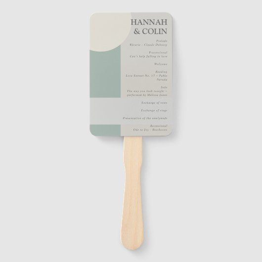 ボホ幾何モダン抽象芸術グリーントープPr ハンドファン (正面)