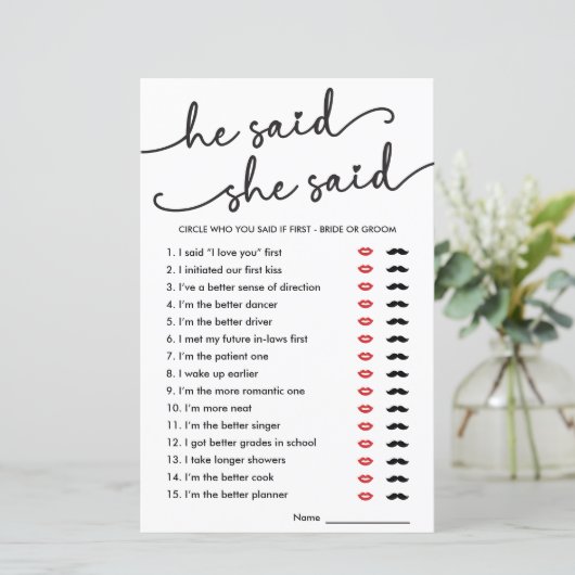 ボホ彼は彼女はブライダルシャワーゲームを言った (スタンド正面)