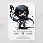 ボホ忍者スクロール誕生日 招待状 (正面/裏面)