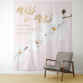 ボホ恋しく思夫人ホワイトオーキッドピンクブライダル背景 タペストリー (インサイチュ)