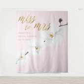 ボホ恋しく思夫人ホワイトオーキッドピンクブライダル背景 タペストリー (正面)