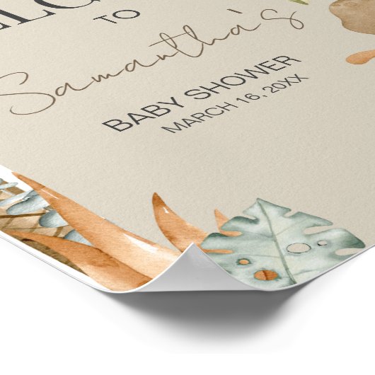 ボホ恐竜の赤ちゃんシャワーへようこそ ポスター (角)