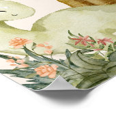 ボホ恐竜ベージュ赤ちゃんシャワー歓迎ポスター ポスター (角)