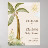 ボホ恐竜ベージュ赤ちゃんシャワー歓迎ポスター ポスター (正面)