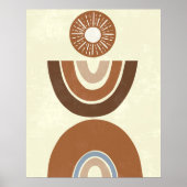ボホ抽象芸術アーストーンフォークアンドレインボー ポスター (正面)