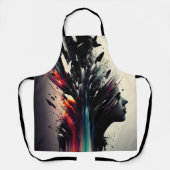 ボホ抽象芸術アートと女の子顔 エプロン (正面)