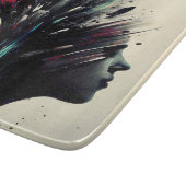 ボホ抽象芸術アートと女の子顔 カッティングボード (角)