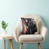 ボホ抽象芸術アートと女の子顔 クッション (椅子)