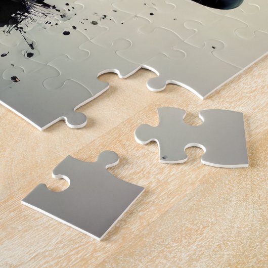 ボホ抽象芸術アートと女の子顔 ジグソーパズル (側面)