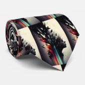 ボホ抽象芸術アートと女の子顔 ネクタイ (ロール)