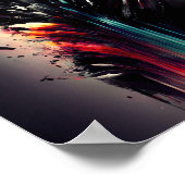 ボホ抽象芸術アートと女の子顔 ポスター (角)