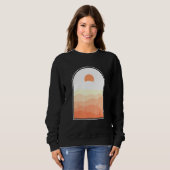ボホ抽象芸術アートデザートサンセットランドスケープ幾何学的 スウェットシャツ (正面フル)