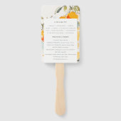 ボホ抽象芸術オレンジ庭園の結婚式プログラム ハンドファン (裏面)