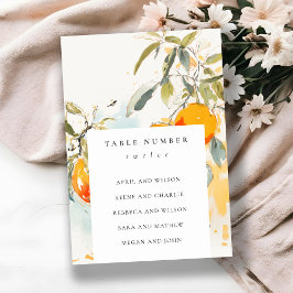ボホ抽象芸術オレンジ庭園の結婚式席 テーブルナンバー