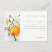 ボホ抽象芸術オレンジ庭園の結婚式詳細 エンクロージャーカード (正面)