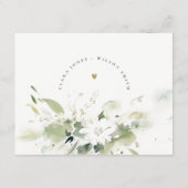 ボホ抽象芸術グリーンホワイトフローラ結婚ズ詳細 エンクロージャーカード (裏面)