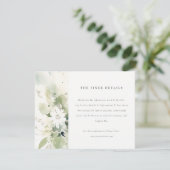 ボホ抽象芸術グリーンホワイトフローラ結婚ズ詳細 エンクロージャーカード (スタンド正面)