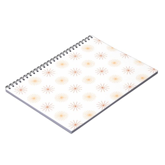 ボホ抽象芸術サンスターバストピーチオレンジ白 ノートブック (左側)