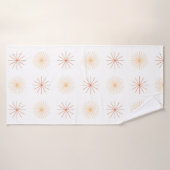 ボホ抽象芸術サンスターバストピーチオレンジ白  バスタオル (バスタオル)