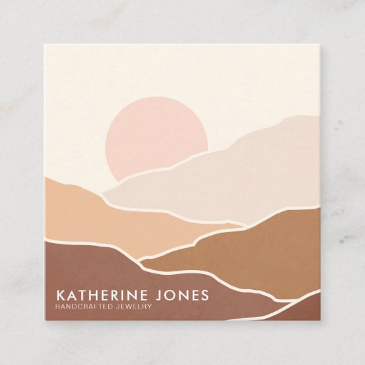 ボホ抽象芸術シンプルモダン名刺 スクエア名刺 (正面)