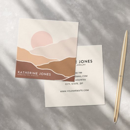 ボホ抽象芸術シンプルモダン名刺 スクエア名刺