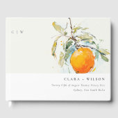 ボホ抽象芸術スケッチオレンジ庭園の結婚式 ゲストブック (正面)