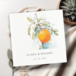 ボホ抽象芸術スケッチオレンジ庭園の結婚式 スタンダードカクテルナプキン