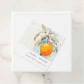 ボホ抽象芸術スケッチオレンジ庭園の結婚式 フェイバータグ (インサイチュ)