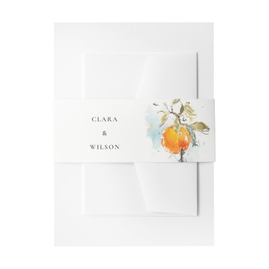 ボホ抽象芸術スケッチオレンジ庭園の結婚式 招待状ベリーバンド (正面例)