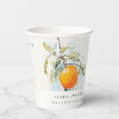 ボホ抽象芸術スケッチオレンジ庭園の結婚式 紙コップ (正面)