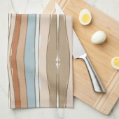 ボホ抽象芸術ストライプ キッチンタオル (四つ折り)