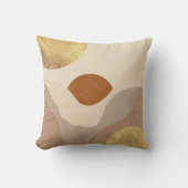 ボホ抽象芸術テラコッタサンド金ゴールド クッション (正面)