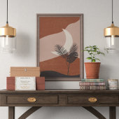 ボホ抽象芸術テラコッタランドスケープムーン ポスター