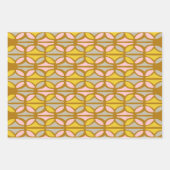 ボホ抽象芸術パステルシェイプパターンピンクイエロー ラッピングペーパーシート (正面)