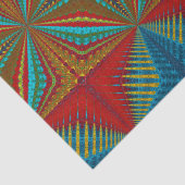 ボホ抽象芸術ヒッピーカッコいいレッドブルーエスニックトリップ(幻覚体験)のような 薄葉紙 (詳細)