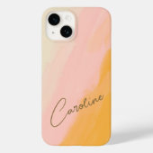 ボホ抽象芸術ピンクイエロースクリプト名前をカスタムする Case-Mate iPhoneケース (裏面)